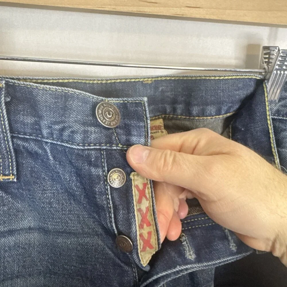 True Religion Texas Jack Made in USA Jeans‎ Men’s 30X36 Heavy Distressed